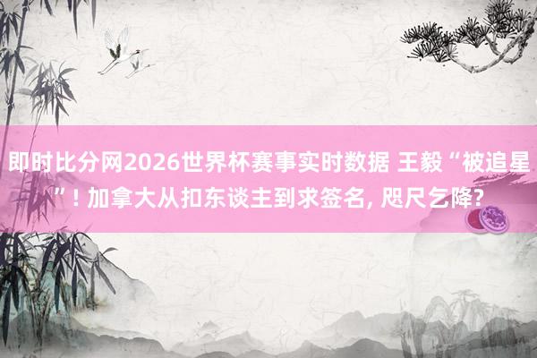 即时比分网2026世界杯赛事实时数据 王毅“被追星”! 加拿大从扣东谈主到求签名, 咫尺乞降?