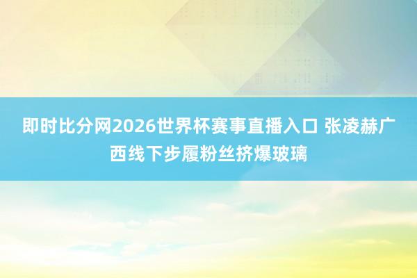 即时比分网2026世界杯赛事直播入口 张凌赫广西线下步履粉丝挤爆玻璃