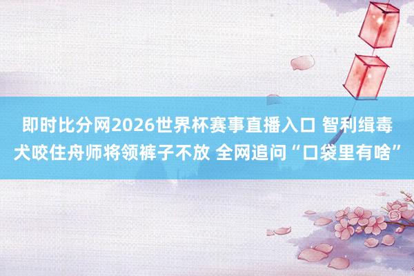 即时比分网2026世界杯赛事直播入口 智利缉毒犬咬住舟师将领裤子不放 全网追问“口袋里有啥”