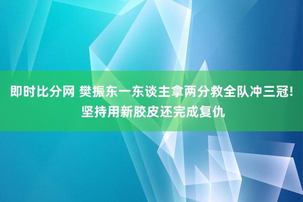 即时比分网 樊振东一东谈主拿两分救全队冲三冠! 坚持用新胶皮还完成复仇