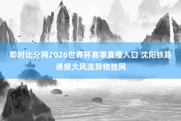 即时比分网2026世界杯赛事直播入口 沈阳铁路通报大风流异物挂网