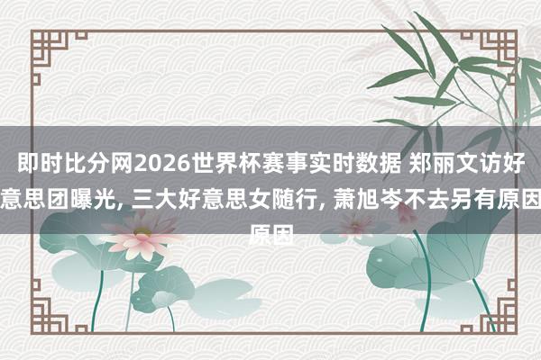 即时比分网2026世界杯赛事实时数据 郑丽文访好意思团曝光, 三大好意思女随行, 萧旭岑不去另有原因