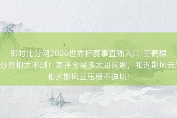 即时比分网2026世界杯赛事直播入口 王鹤棣家炸串店低分真相太不测!差评全是多大哥问题,和近期风云压根不迫切!