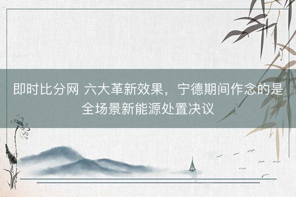 即时比分网 六大革新效果,宁德期间作念的是全场景新能源处置决议