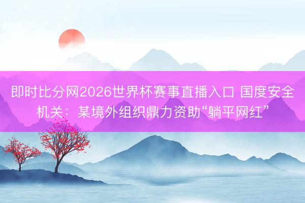 即时比分网2026世界杯赛事直播入口 国度安全机关:某境外组织鼎力资助“躺平网红”