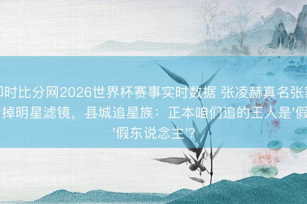 即时比分网2026世界杯赛事实时数据 张凌赫真名张家玮!新规撕掉明星滤镜,县城追星族:正本咱们追的王人是'假东说念主'?